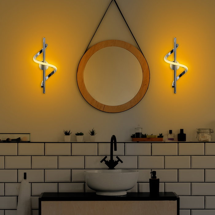 Opviq Lámpara de pared cromada LED SMD 3000K